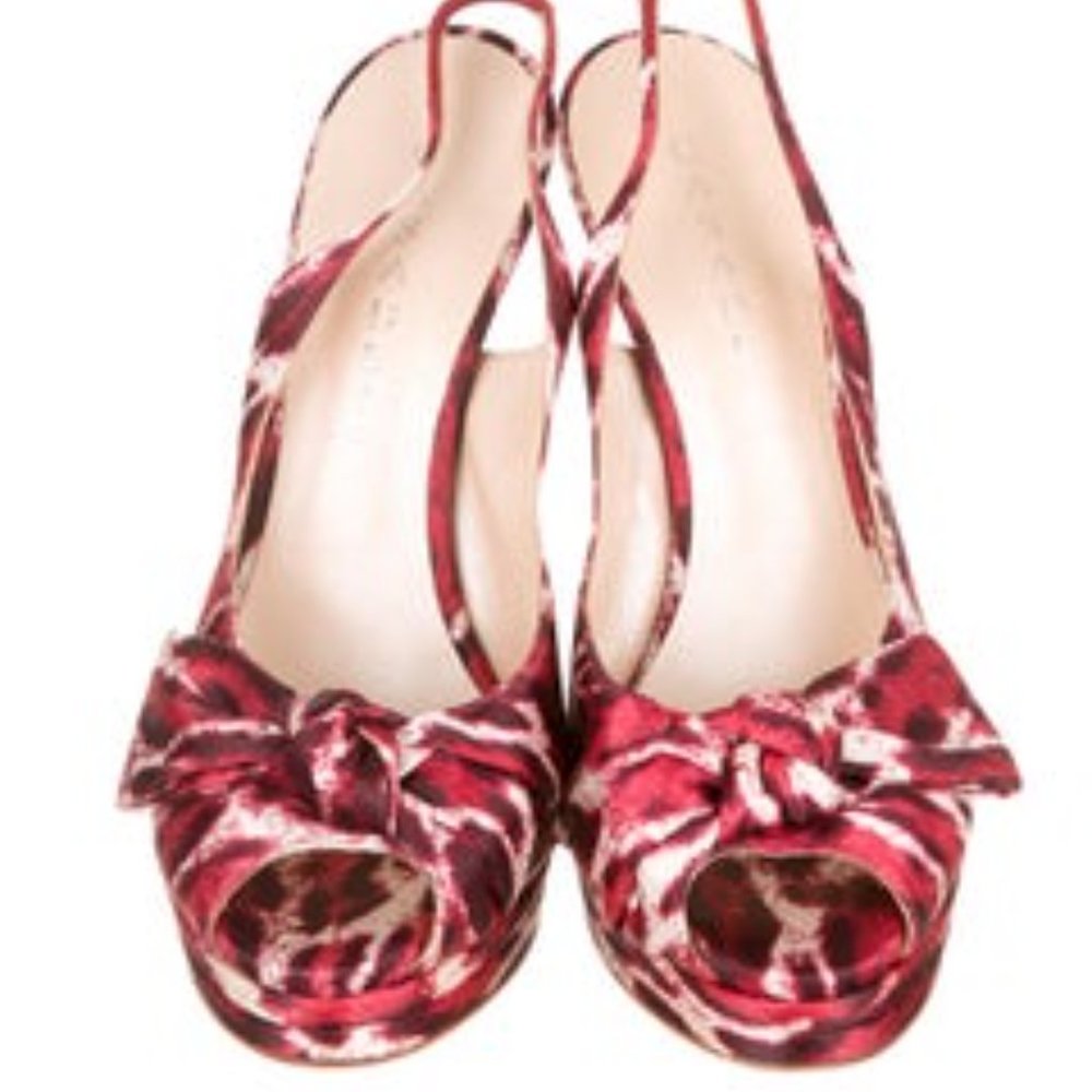 Casadei Open Toe Red/White Sandal sz8